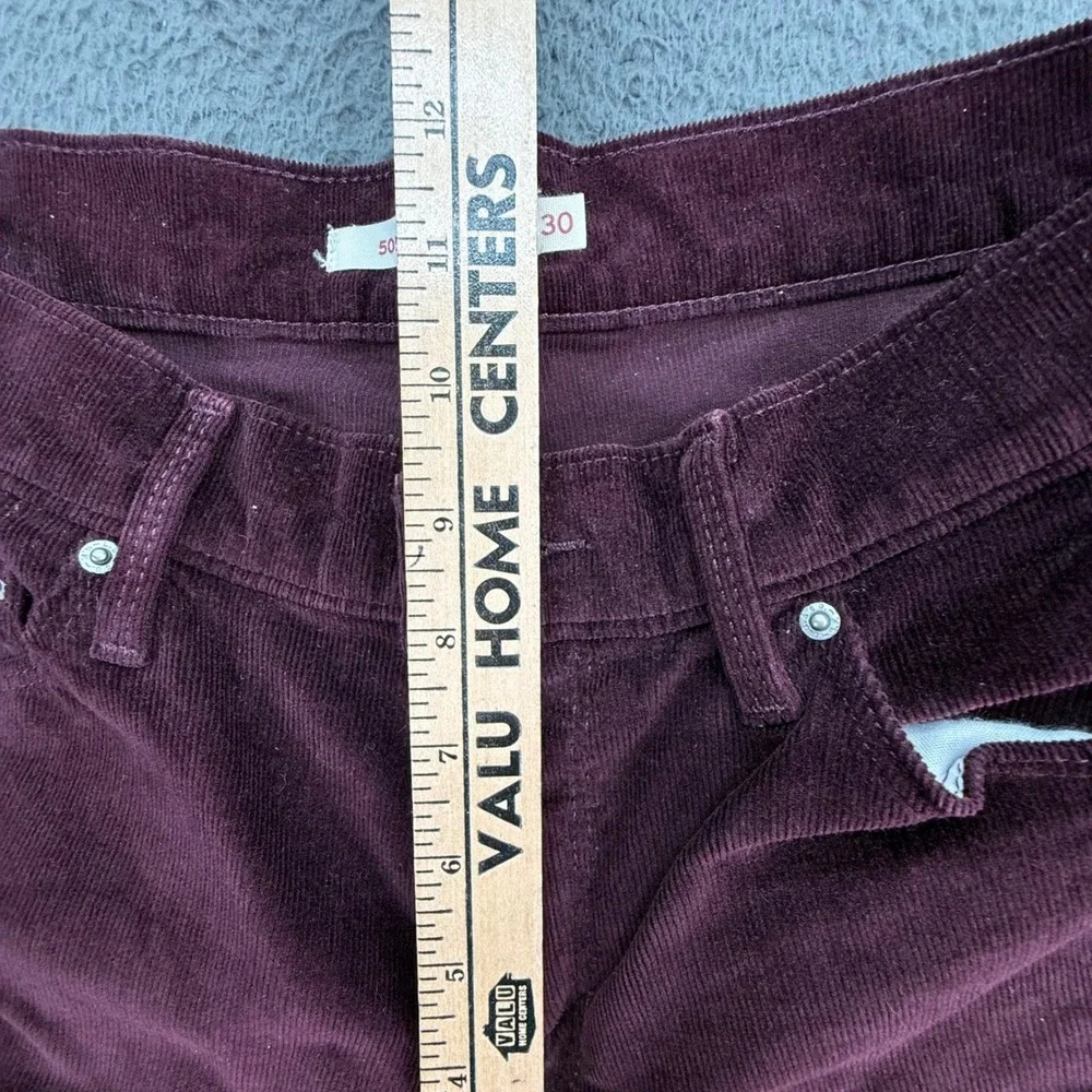 Levi's‎ 505 Straight Corduroy Pants Womens 30 Burgundy Maroon Stretch 15505-0187